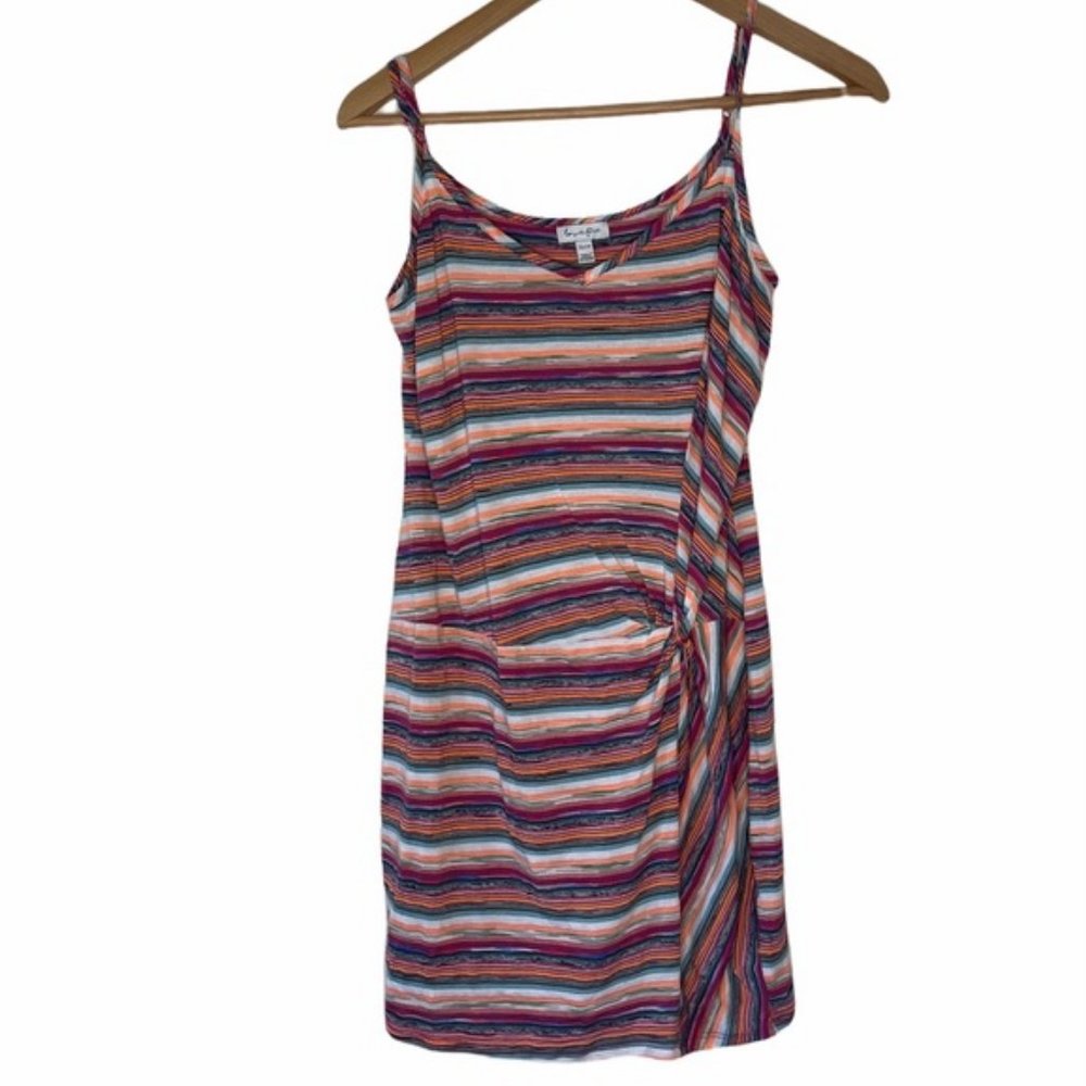 love, fire | Striped Spaghetti Strap Mini Dress | Pink Multicolor | XS